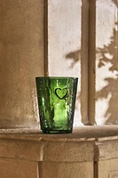 CHRISTMAS HEART GLASS TUMBLER