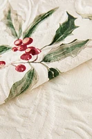 PACK OF JACQUARD CHRISTMAS NAPKINS WITH HOLLY (PACK OF 2)