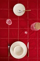 EMBROIDERED COTTON CHRISTMAS TABLECLOTH