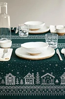 CHRISTMAS VILLAGE COTTON TABLECLOTH