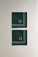 SET OF CHRISTMAS VILLAGE COTTON NAPKINS (SET 2)