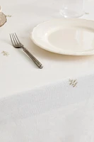 EMBROIDERED COTTON LINEN CHRISTMAS TABLECLOTH