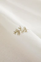 EMBROIDERED COTTON LINEN CHRISTMAS TABLECLOTH