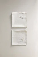 SET OF EMBROIDERED COTTON AND LINEN CHRISTMAS NAPKINS (SET OF 2)