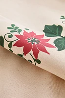 CHRISTMAS TABLECLOTH WITH POINSETTIA BORDER