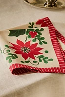 SET OF CHRISTMAS POINSETTIA BORDER NAPKINS (SET OF 2)