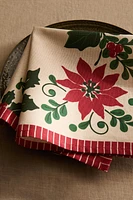 SET OF CHRISTMAS POINSETTIA BORDER NAPKINS (SET OF 2)