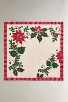 SET OF CHRISTMAS POINSETTIA BORDER NAPKINS (SET OF 2)