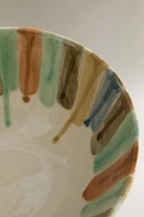 STONEWARE SALAD BOWL WITH CONTRAST LINES