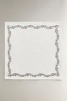 SET OF COTTON CHRISTMAS HOLLY BRANCH NAPKINS (SET OF 2)