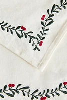 SET OF COTTON CHRISTMAS HOLLY BRANCH NAPKINS (SET OF 2)