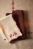 SET OF COTTON CHRISTMAS REINDEER NAPKINS (SET OF 2)