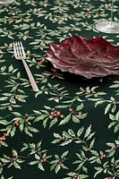 CHRISTMAS COTTON TABLECLOTH WITH HOLLY BORDER