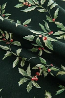 CHRISTMAS COTTON TABLECLOTH WITH HOLLY BORDER