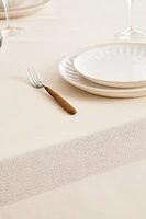 METALLIC THREAD COTTON CHRISTMAS TABLECLOTH