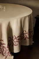 CHRISTMAS BRANCH LINEN TABLECLOTH