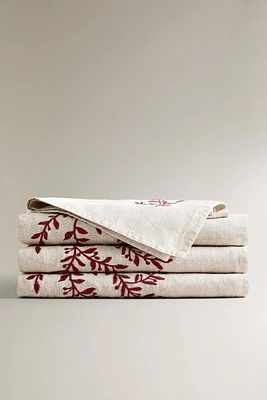 CHRISTMAS BRANCH LINEN TABLECLOTH