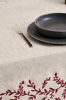 CHRISTMAS BRANCH LINEN TABLECLOTH