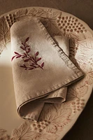 SET OF LINEN CHRISTMAS BRANCH NAPKINS (SET OF 2)