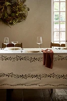 COTTON TABLECLOTH WITH CHRISTMAS HOLLY BORDER