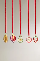 SET OF GLASS FRUITS TREE ORNAMENTS (SET OF 5)