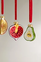 SET OF GLASS FRUITS TREE ORNAMENTS (SET OF 5)