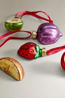 SET OF GLASS FRUITS TREE ORNAMENTS (SET OF 5)