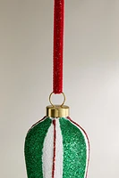 LONG DROPLET GLASS CHRISTMAS TREE ORNAMENT