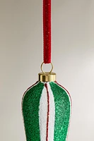 LONG DROPLET GLASS CHRISTMAS TREE ORNAMENT