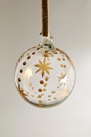 PAINTED GLASS BALL CHRISTMAS TREE ORNAMENT