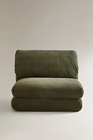 FOLDING CORDUROY LOUNGE CHAIR