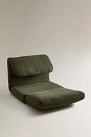 FOLDING CORDUROY LOUNGE CHAIR