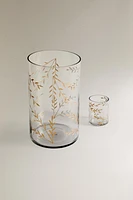 CHRISTMAS BRANCHES GLASS TEALIGHT HOLDER