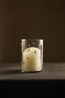 CHRISTMAS STARS GLASS TEALIGHT HOLDER