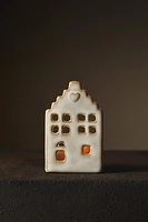 CHRISTMAS HOUSE CERAMIC TEALIGHT HOLDER