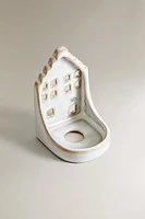 CHRISTMAS HOUSE CERAMIC TEALIGHT HOLDER