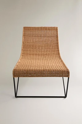 METAL RATTAN LOUNGER