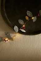 METAL CHRISTMAS LEAF GARLAND WITH LIGHT