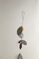 METAL CHRISTMAS LEAF GARLAND WITH LIGHT