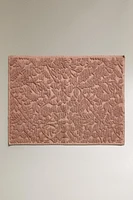 NON-SLIP VELOUR JACQUARD BATH MAT