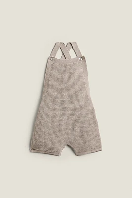 CHILDREN’S MINI WAFFLE KNIT DUNGAREES