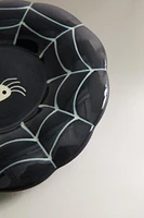 KID'S HALLOWEEN COBWEB CERAMIC PLATE