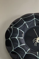 KID'S HALLOWEEN COBWEB CERAMIC PLATE