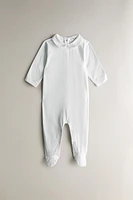 CHILDREN'S EMBROIDERED FOOTED ROMPER