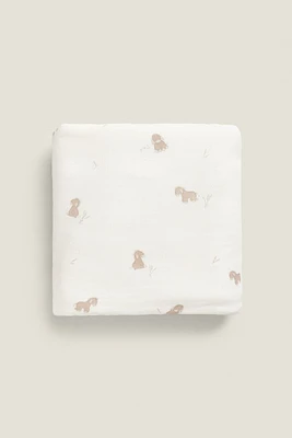 CHILDREN’S MUSLIN DONKEY BATH TOWEL