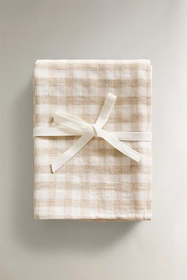 CHILDREN’S CHECK MUSLIN CLOTHS (SET OF 2)