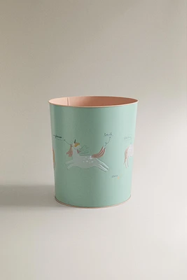 Unicorns children's desk garbage can