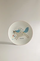 CHILDREN'S CERAMIC UNICORN PLATE