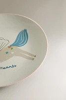 CHILDREN'S CERAMIC UNICORN PLATE