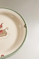 CHILDREN’S CHRISTMAS ELF STONEWARE SIDE PLATE